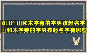 🌺 山和木字旁的字男孩起名字（山和木字旁的字男孩起名字有哪些）